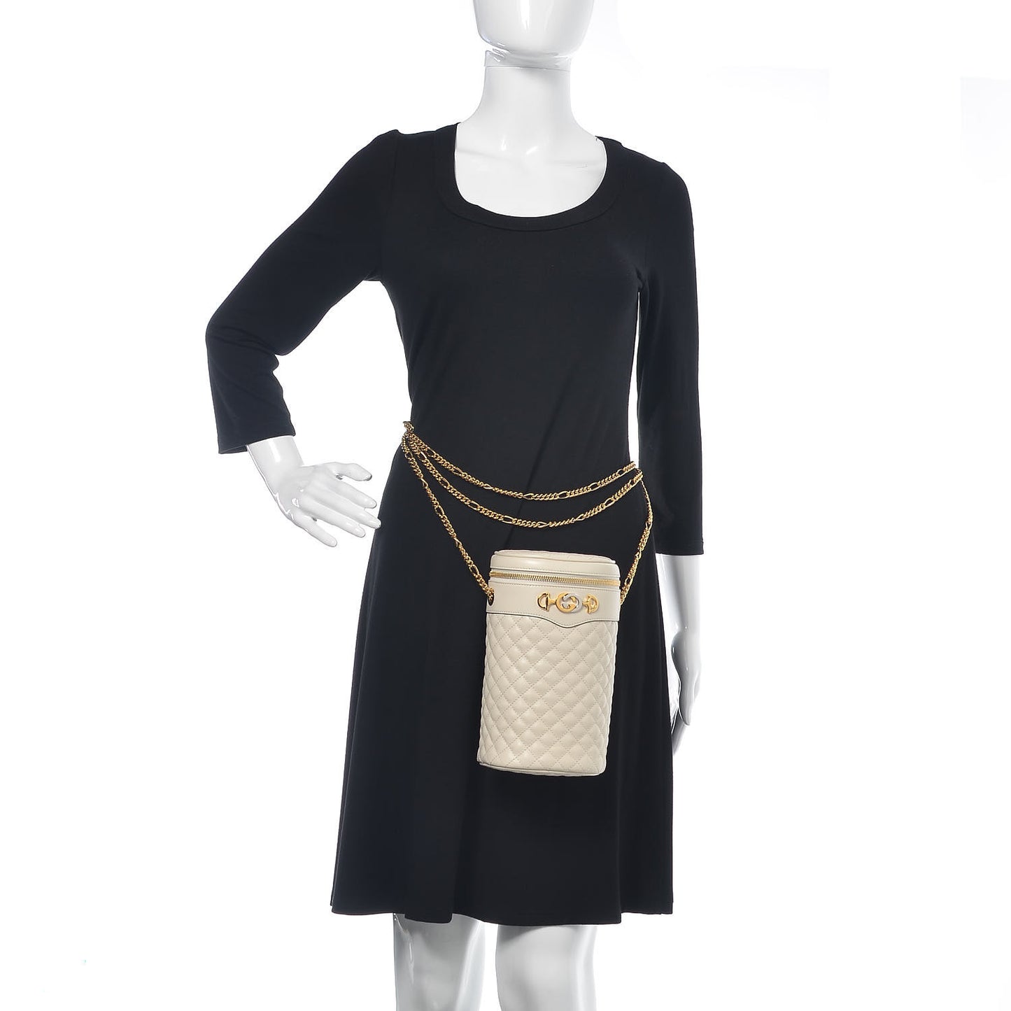 Calfskin Trapuntata Zumi Belt Bag Off White