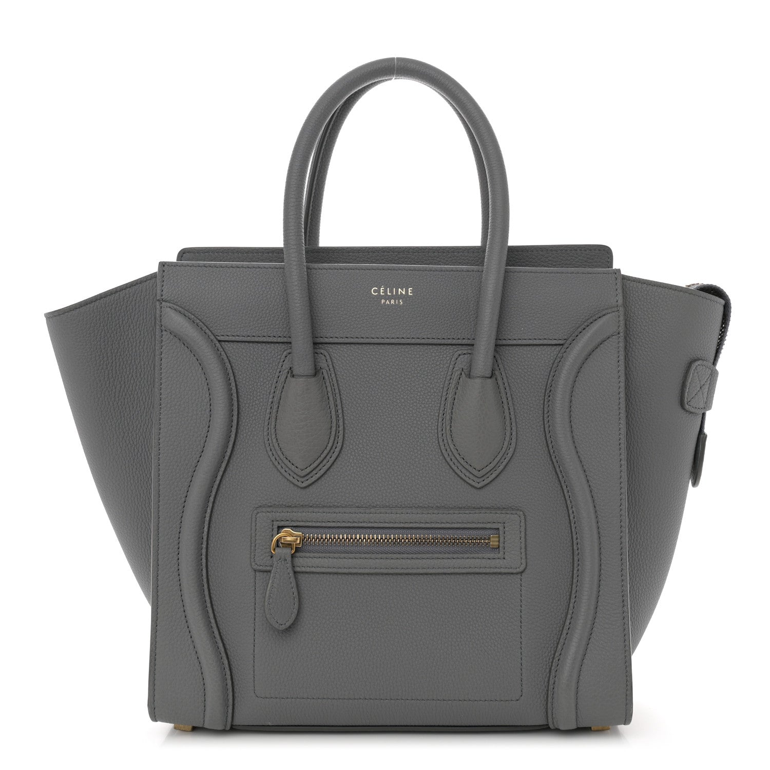 Celine Baby Drummed Calfskin Micro Luggage Kohl 1 of 9