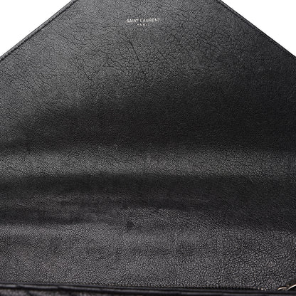 Saint Laurent Sheepskin Matelasse Chevron Monogram Large College Satchel Black 13 of 14