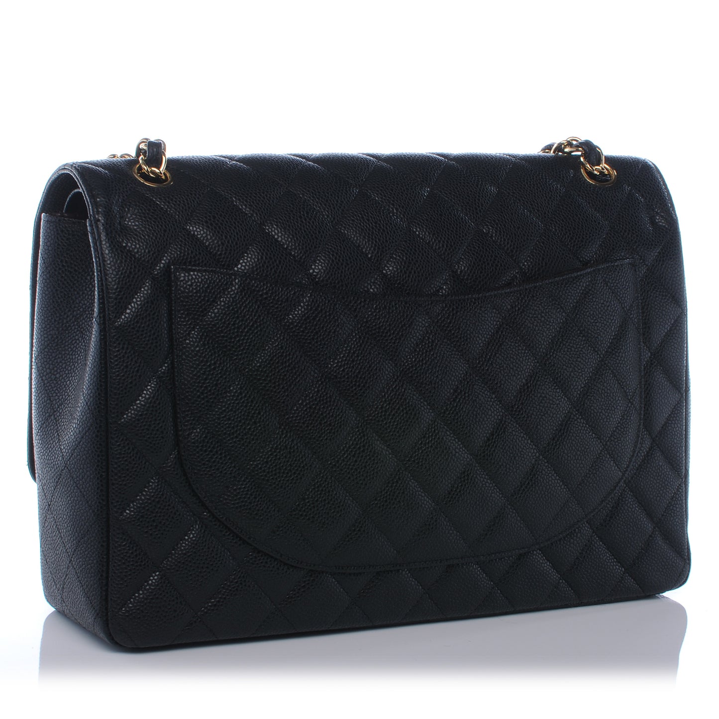 Caviar Quilted Maxi Double Flap Black