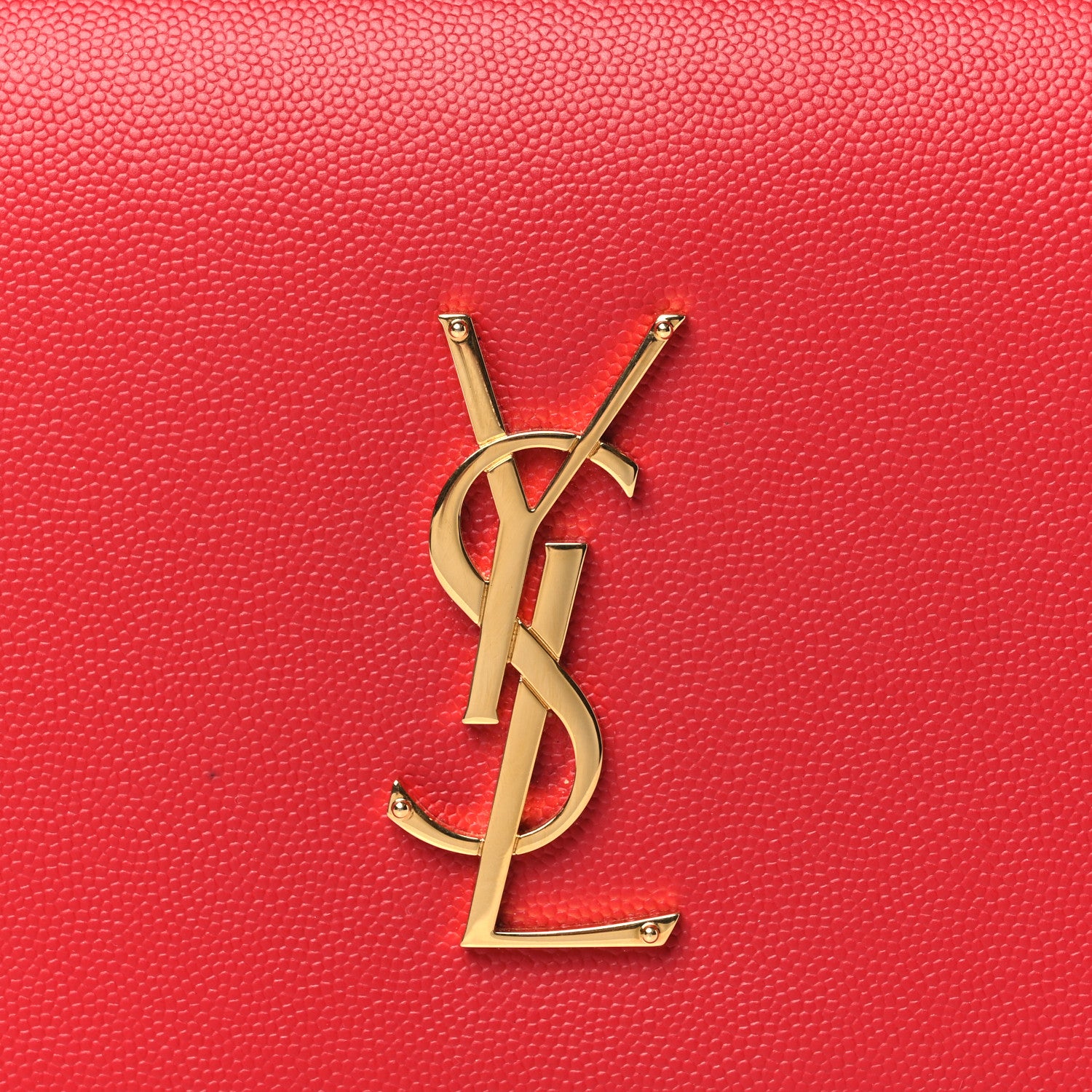 Saint Laurent Grain De Poudre Classic Monogram Kate Clutch New Red 7 of 9