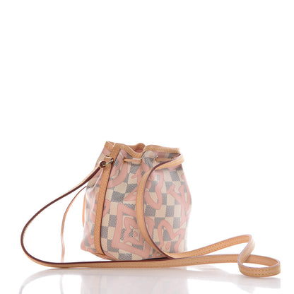 Louis Vuitton Damier Azur Tahitienne Nano Noe Rose Ballerine 4 of 10