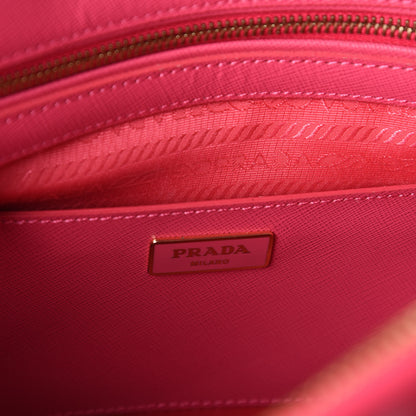 Prada Saffiano Double Zip Tote Peonia 6 of 9
