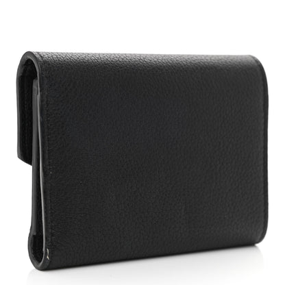 Louis Vuitton Soft Calfskin My Lockme Compact Wallet Black 3 of 10