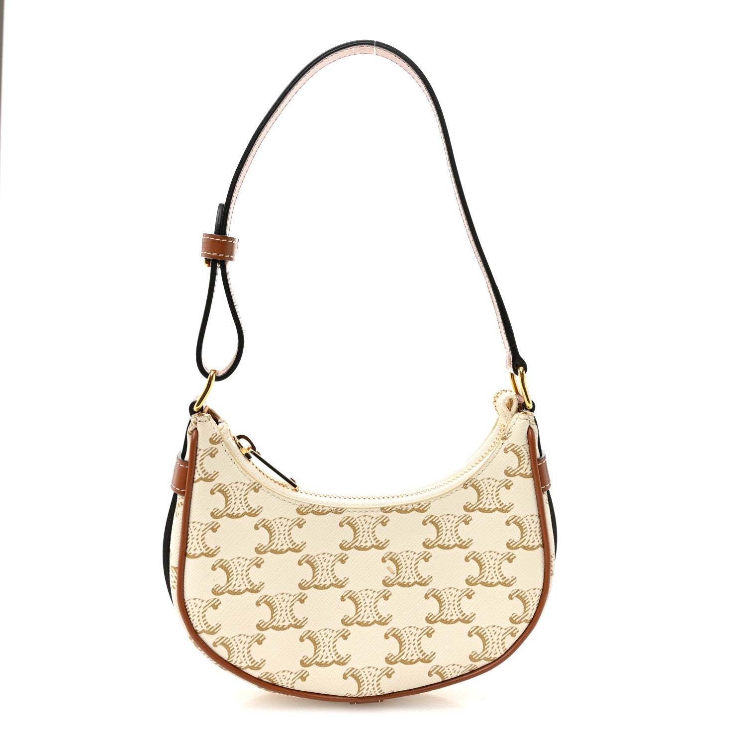 Celine Canvas Calfskin Mini Ava Triomphe Shoulder Bag White 1 of 11