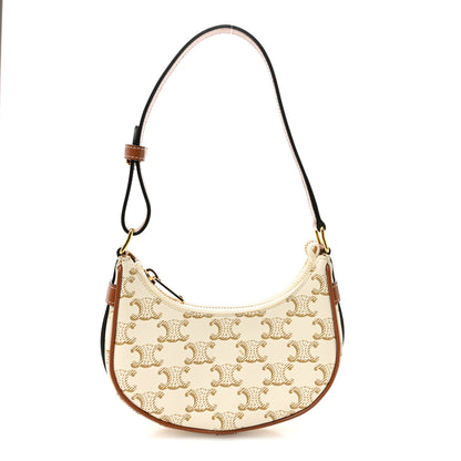 Celine Canvas Calfskin Mini Ava Triomphe Shoulder Bag White 1 of 11
