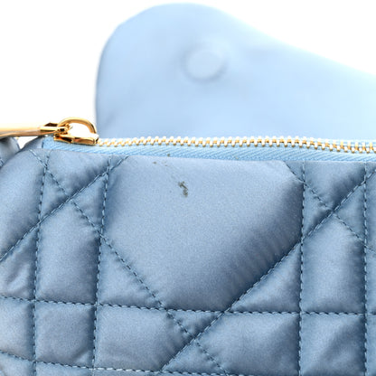 Christian Dior X ERL Satin Cannage Micro Venice Saddle Bag Blue 12 of 14