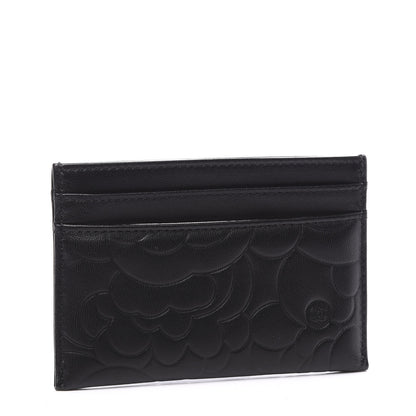 Chanel Lambskin Camellia Embossed Card Holder Black 2 of 10