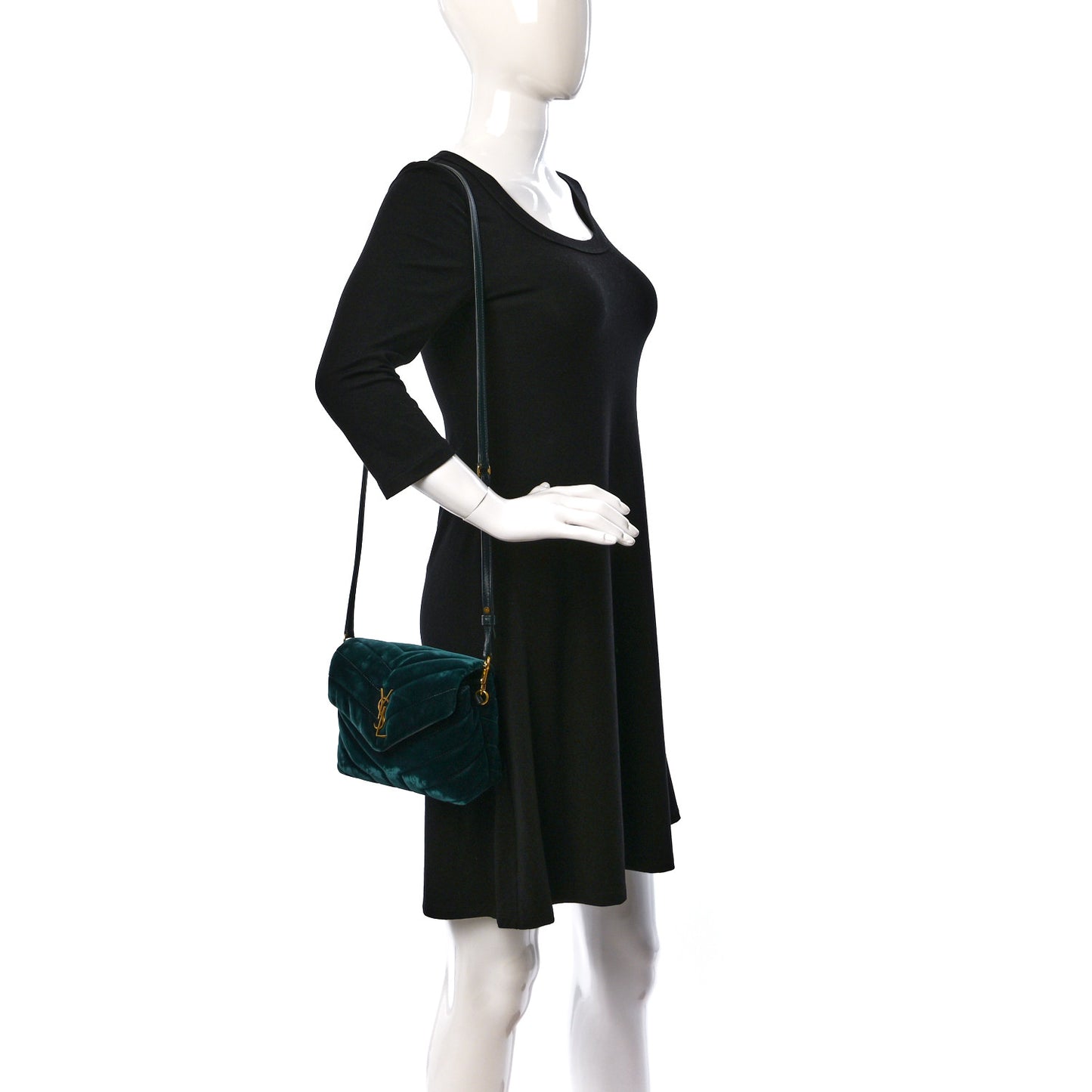 Velvet Y Quilted Monogram Toy Loulou Crossbody Bag Dark Ottanio