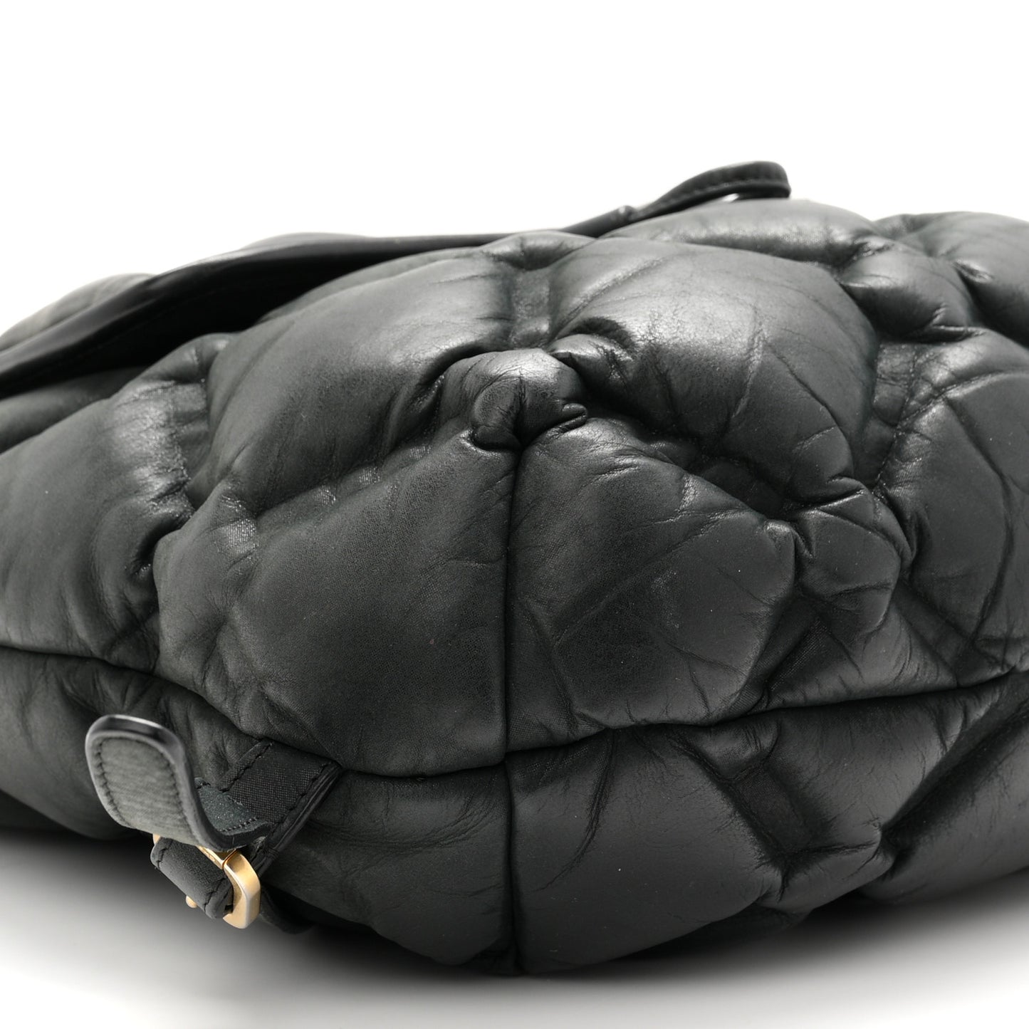 Iridescent Calfskin Quilted Chesterfield Backpack Black