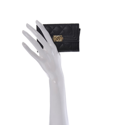 Chanel Caviar Quilted Boy Flap Card Holder Black 2 of 8