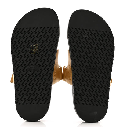 Hermes Metallic Goatskin Womens Chypre Sandals 36 Dore 7 of 10