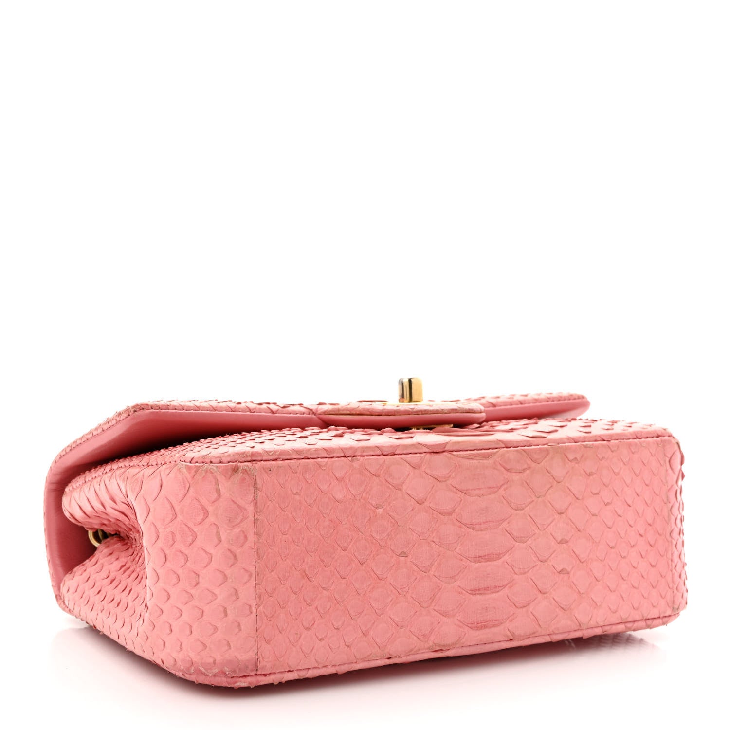 Chanel Snakeskin Mini Rectangular Valentine Charms Flap Pink 4 of 17
