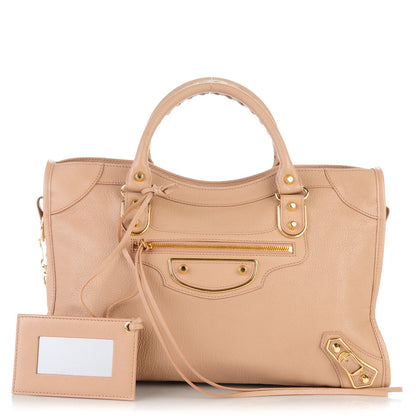 Balenciaga Chevre Gold Metallic Edge Hardware City Rose Des Sables 1 of 7