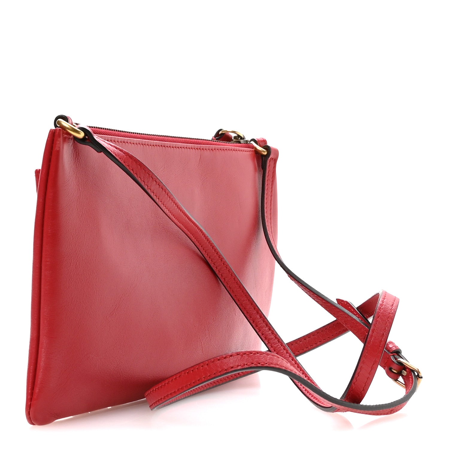 Gucci Calfskin Matelasse Small GG Marmont Double Zip Shoulder Bag Hibiscus Red 3 of 10