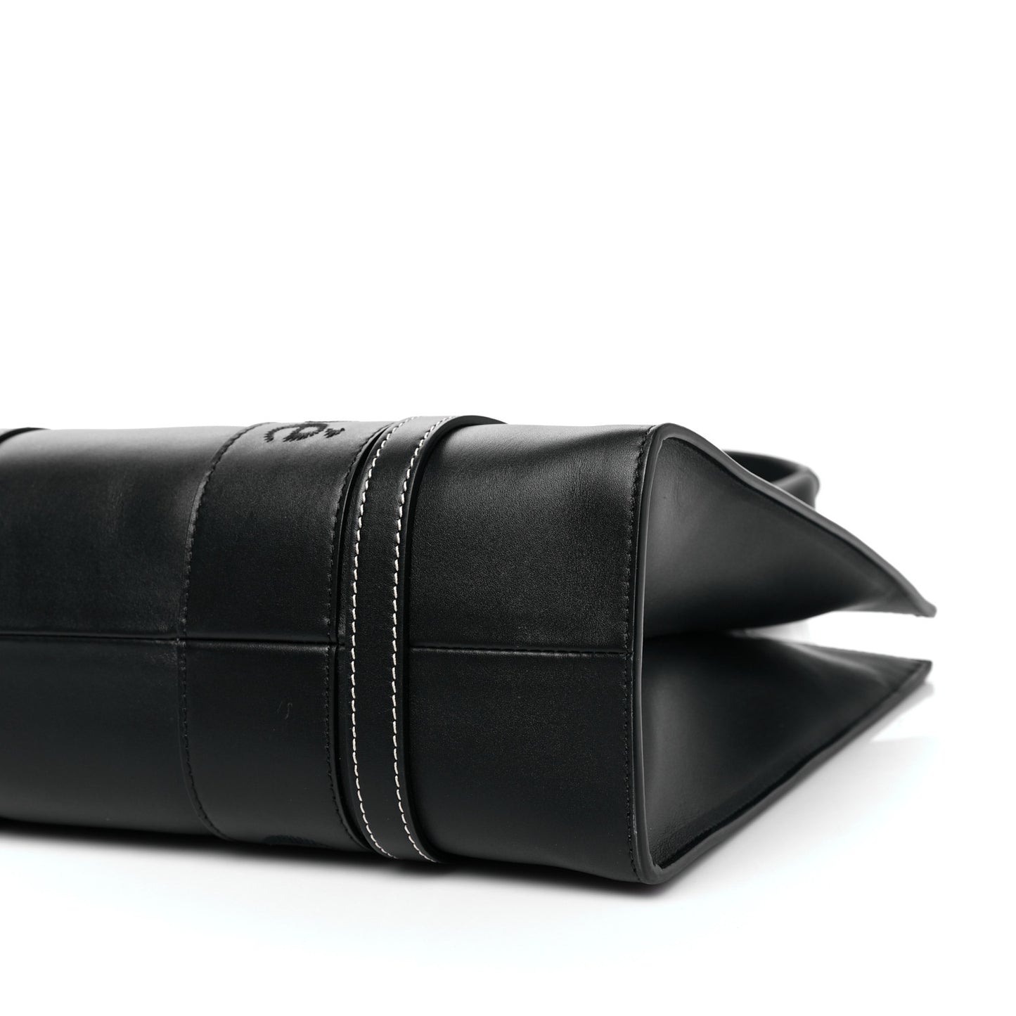 Calfskin Medium Woody Tote Black