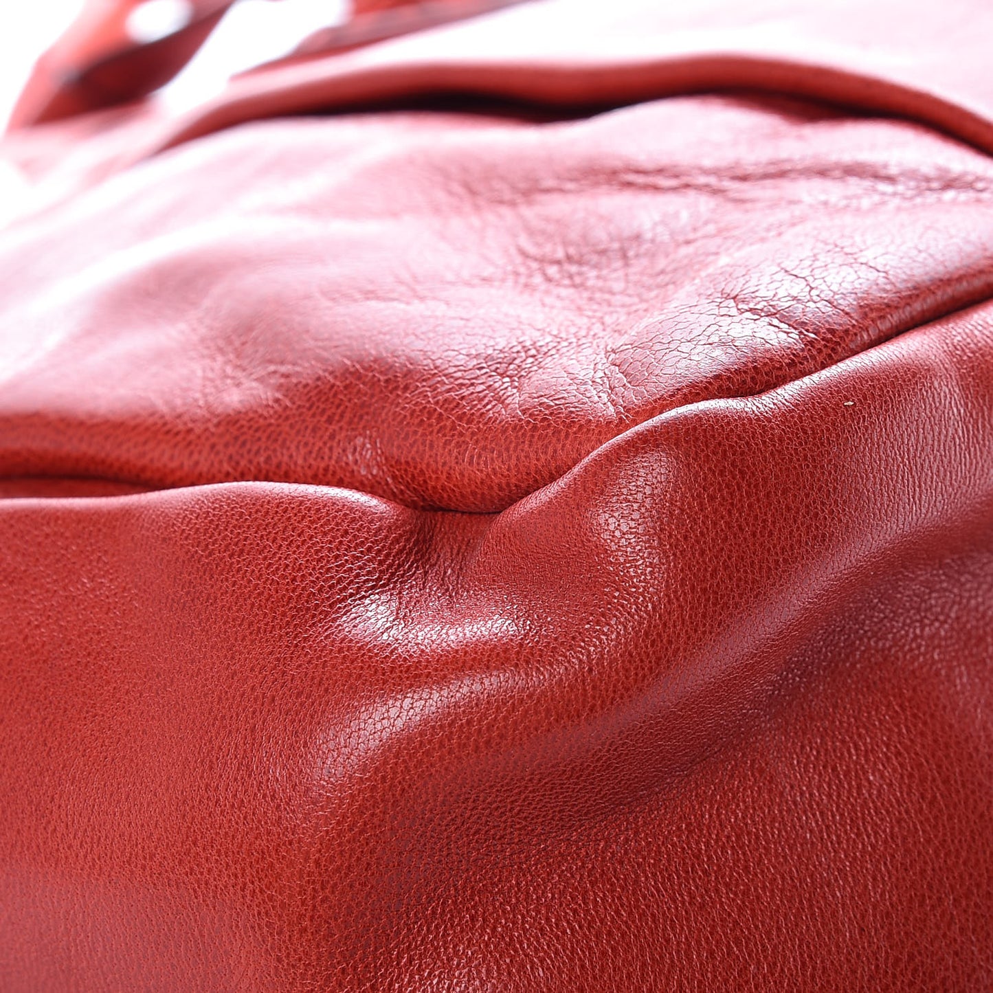 Lambskin Large Heloise Satchel Vermillion Red