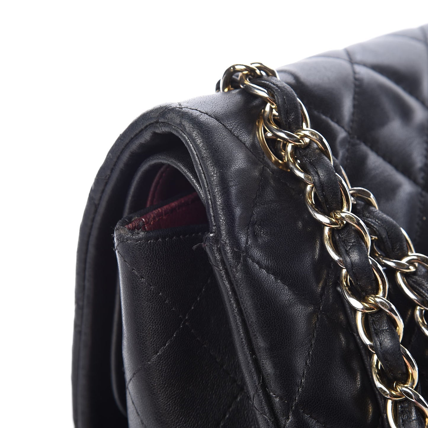Lambskin Quilted Maxi Double Flap Black