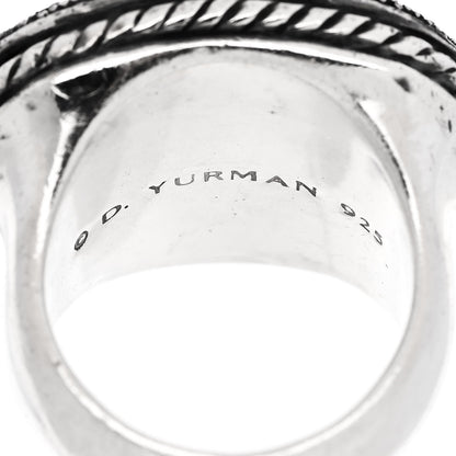 David Yurman Sterling Silver Diamond Midnight Melange Ring 54 7 5 of 5