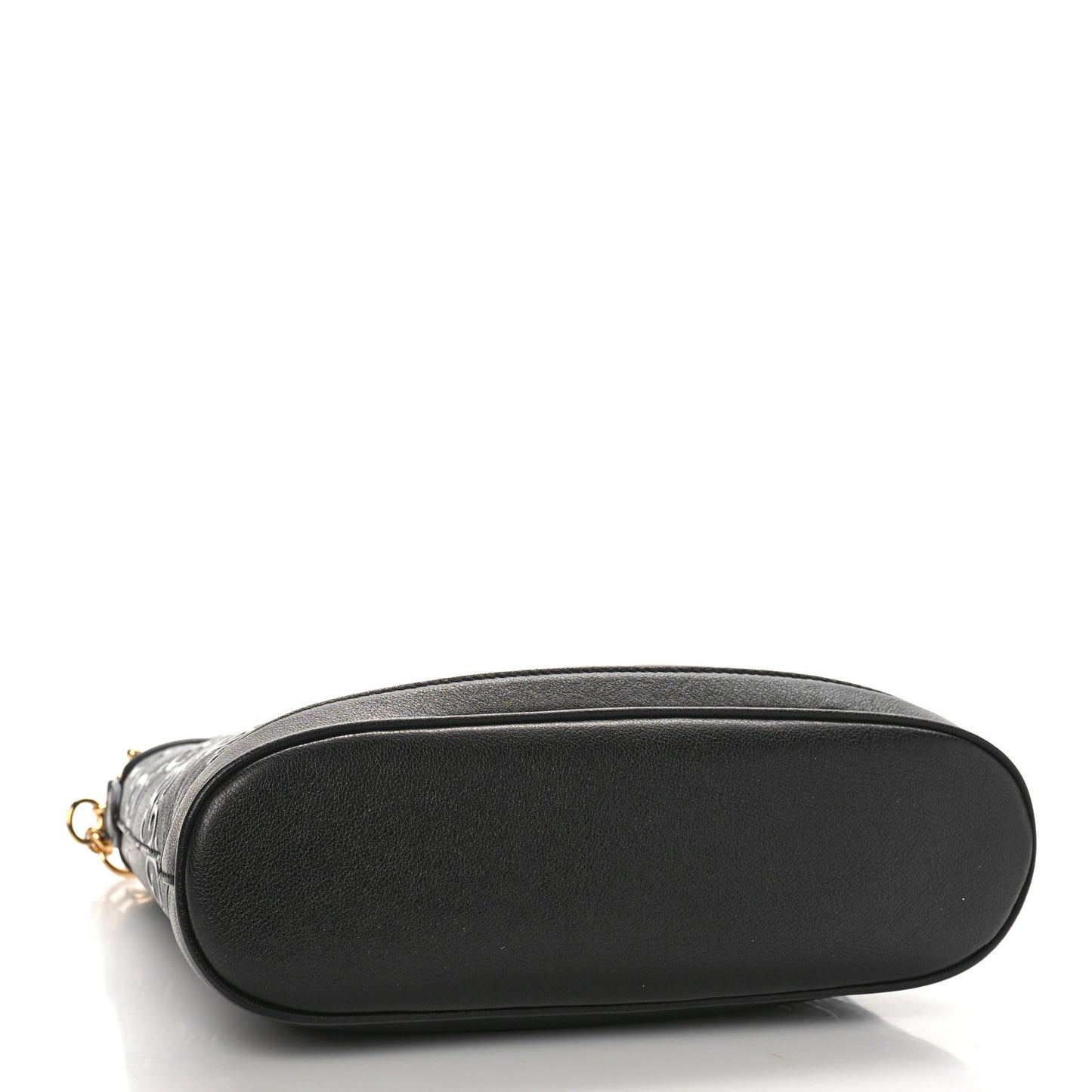 Wonka Grain Calfskin GG Monogram Debossed Small Padlock Shoulder Bag Black