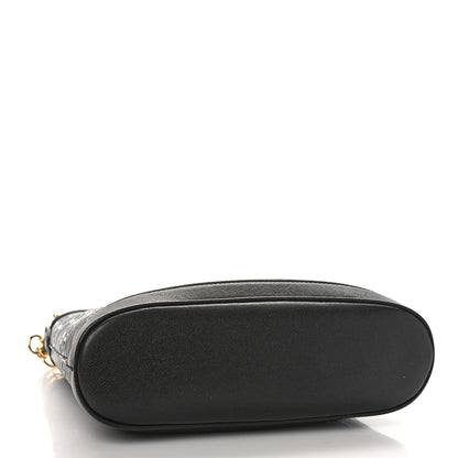 Gucci Wonka Grain Calfskin GG Monogram Debossed Small Padlock Shoulder Bag Black 4 of 9