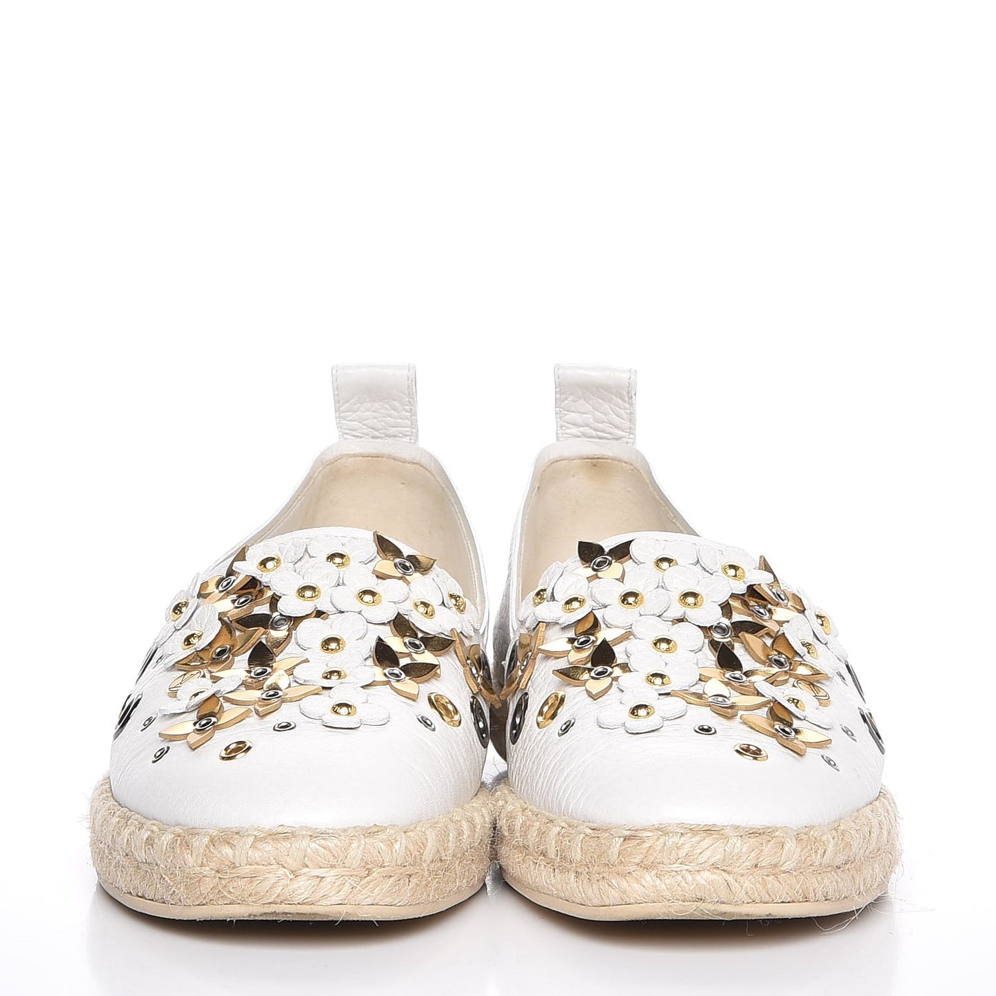 Calfskin Tropical Bloom Espadrille Flat 35 White