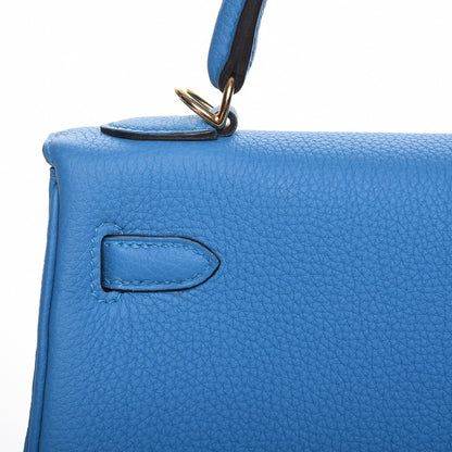 Hermes Togo Kelly Retourne 25 Bleu Zanzibar 28 of 30