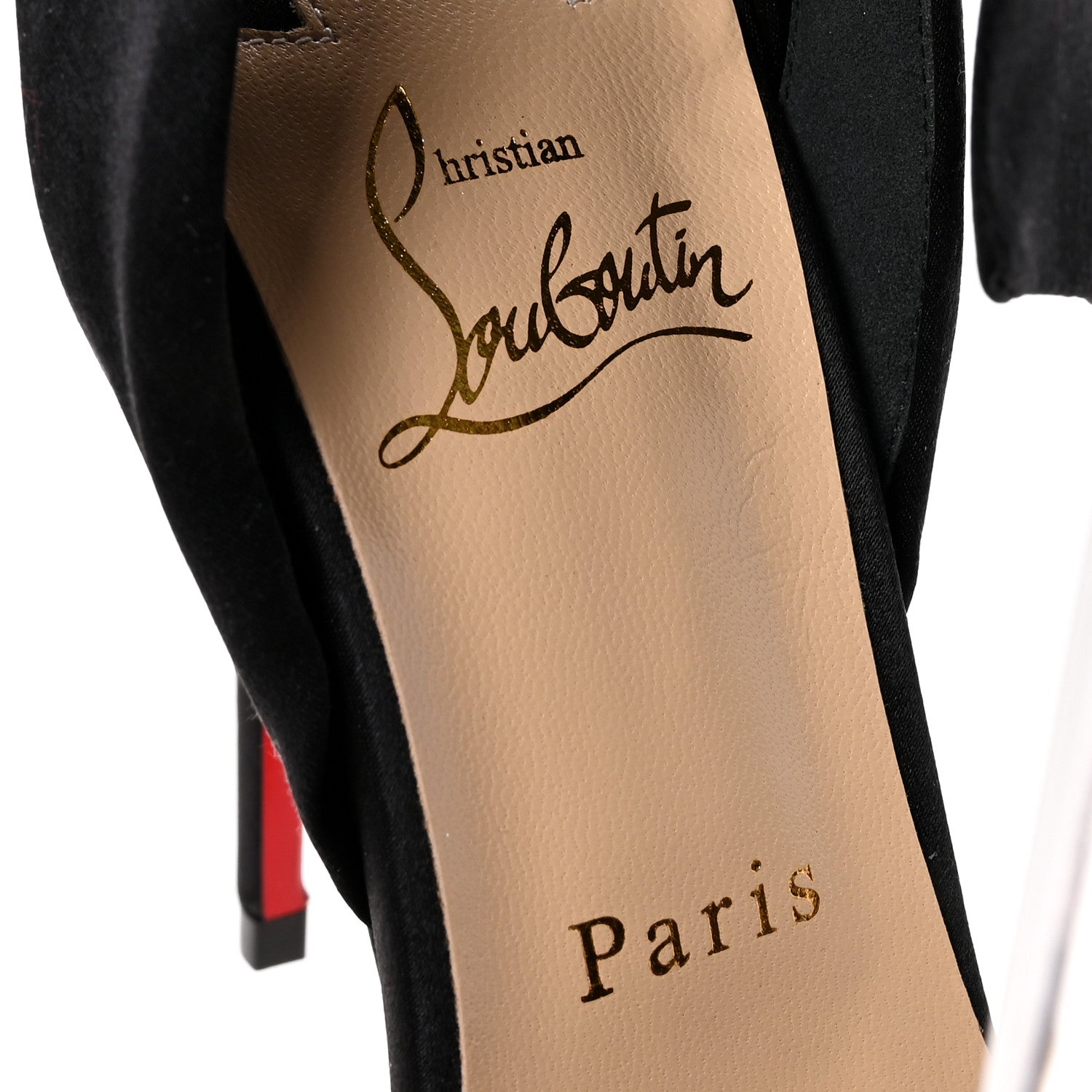 Christian Louboutin Crepe Satin Tres Frais 120 Sandals 37.5 Black 8 of 9