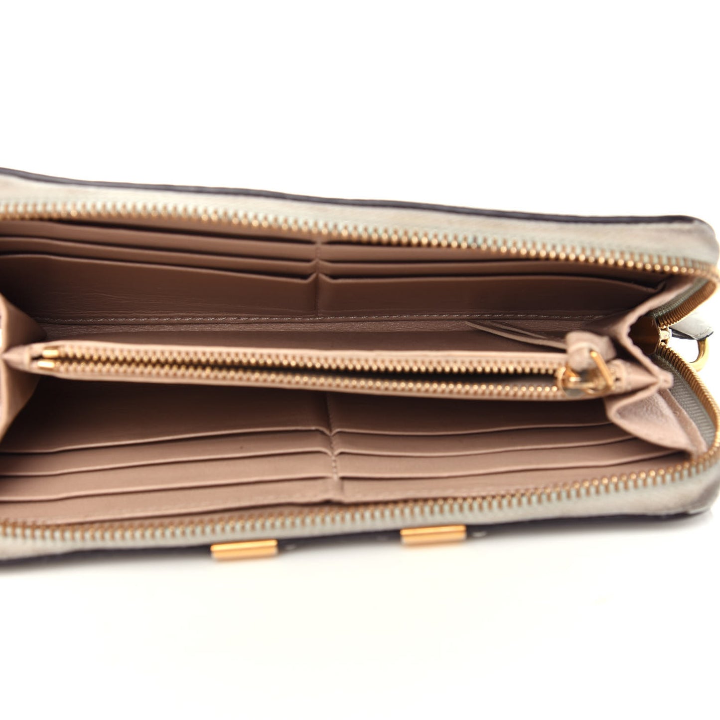 Calfskin Marcie Long Zip Around Wallet Airy Grey