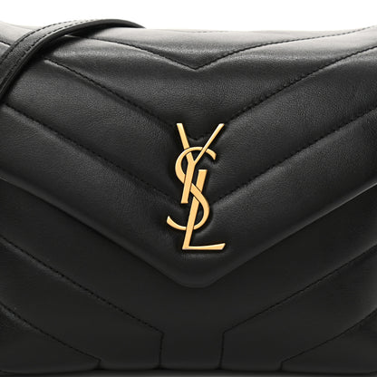 Saint Laurent Calfskin Y Quilted Monogram Toy Loulou Crossbody Bag Black 7 of 10