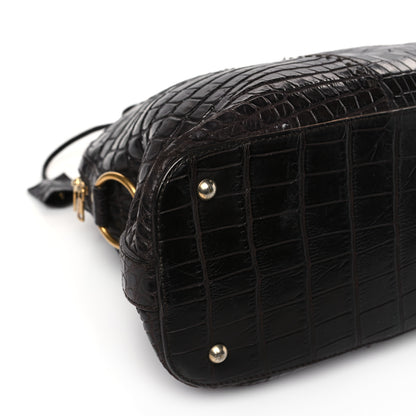 Saint Laurent Crocodile Oversized Muse Bag Brown 7 of 11