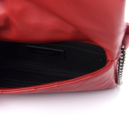 Saint Laurent Lambskin Patchwork Monogram Jamie Chain Wallet Red 5 of 9