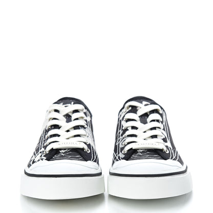 Chanel Printed Fabric Low Top Logo Sneakers 39 White Black 2 of 9