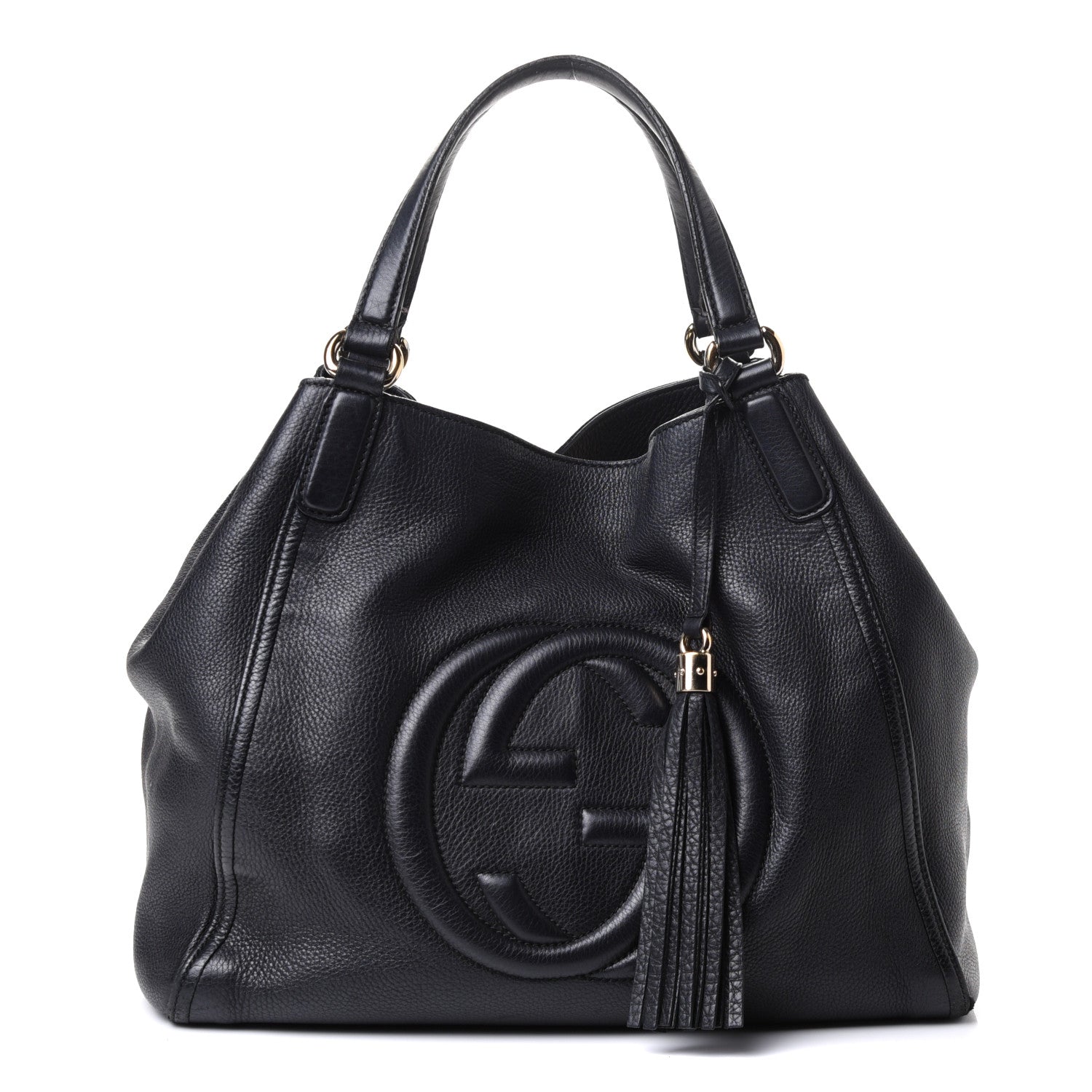 Gucci Pebbled Calfskin Medium Soho Shoulder Bag Black 1 of 5