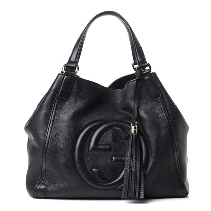 Gucci Pebbled Calfskin Medium Soho Shoulder Bag Black 1 of 5