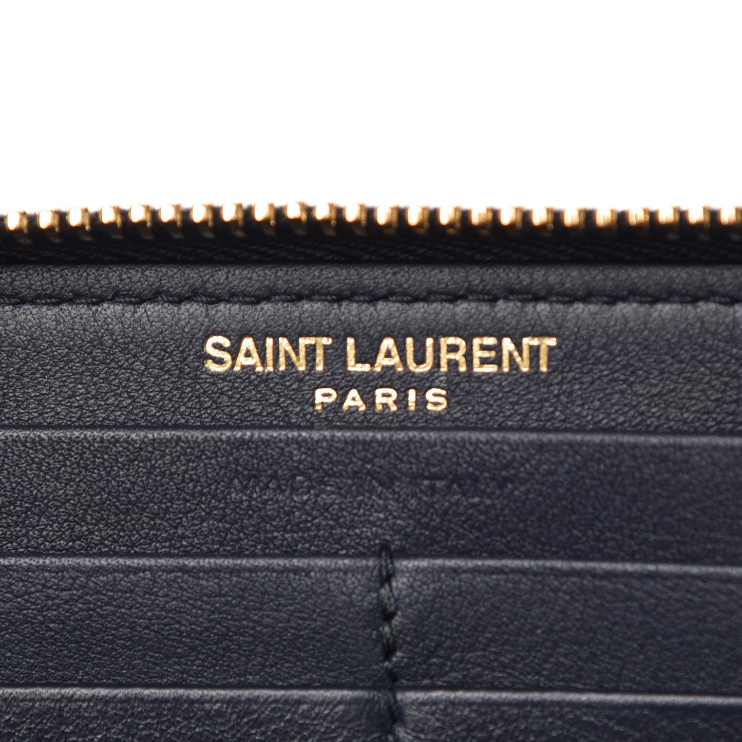 Calfskin Monogram Zip Around Wallet Deep Marine