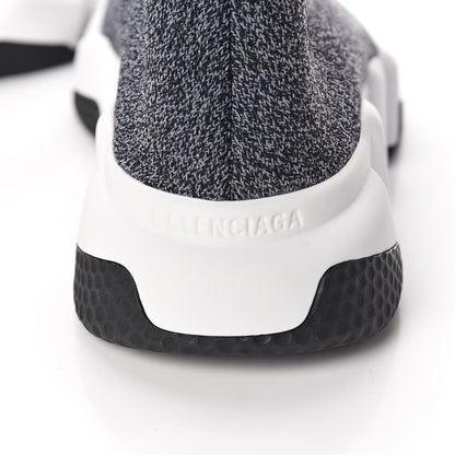 Balenciaga Chine Knit Bi-Color Sole Womens Speed Sneakers 36 Black White 5 of 10