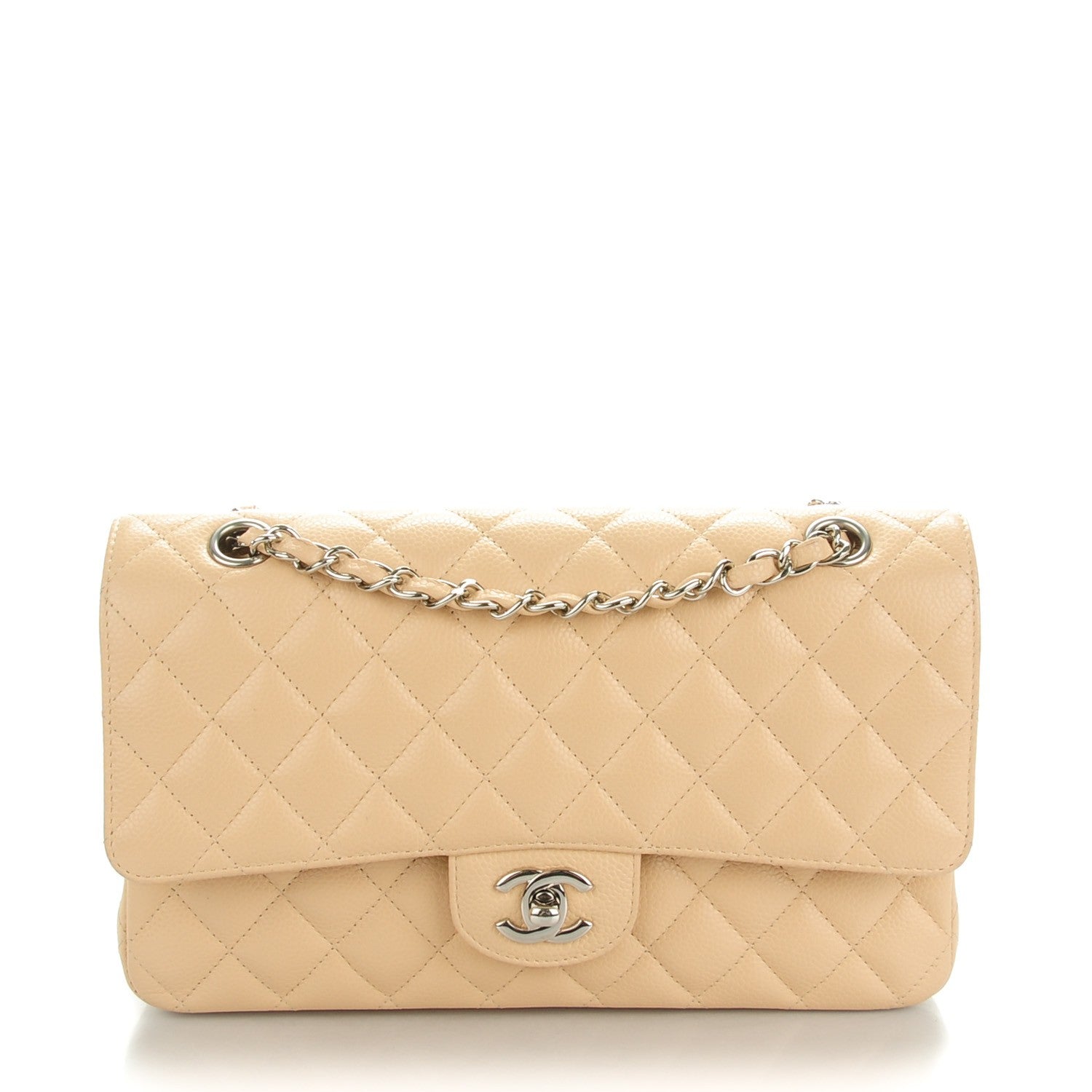 Chanel Caviar Quilted Medium Double Flap Beige Clair 1 of 8