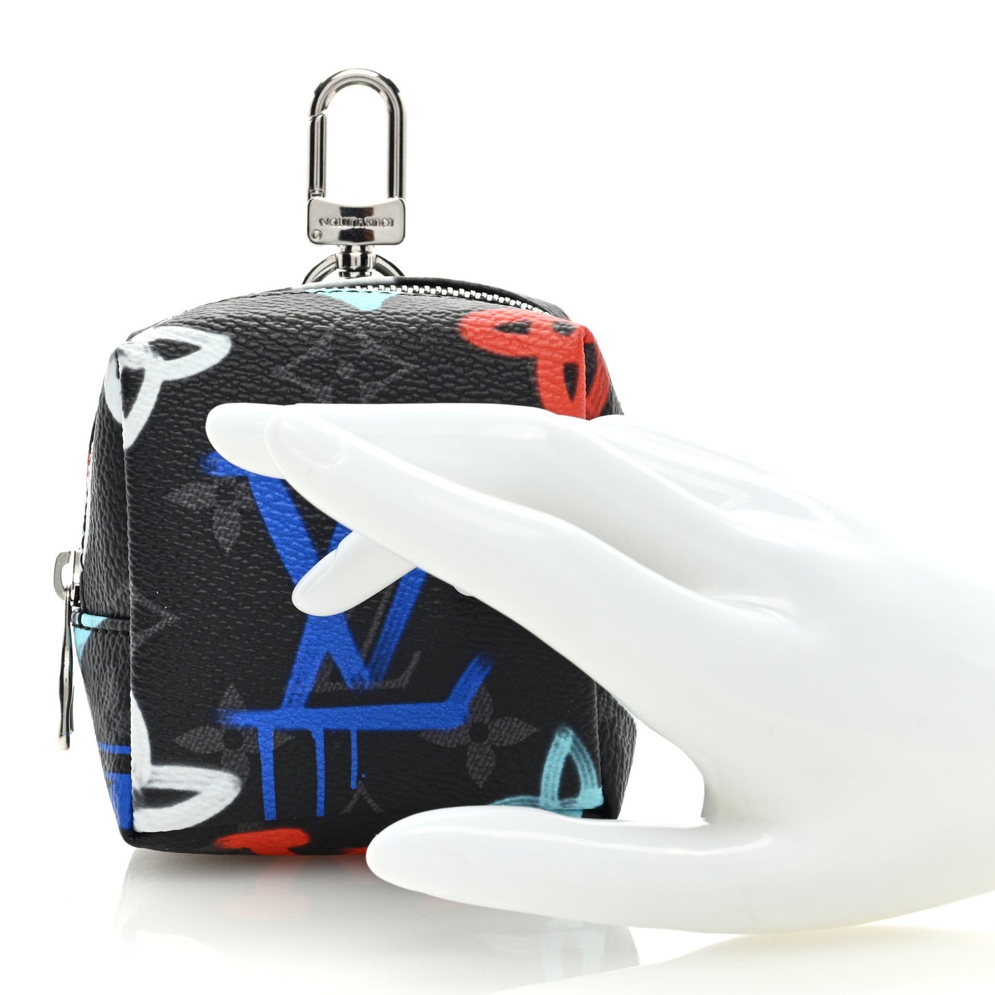 Monogram Eclipse LV Graffiti Squared Pouch Bag Charm Multicolor