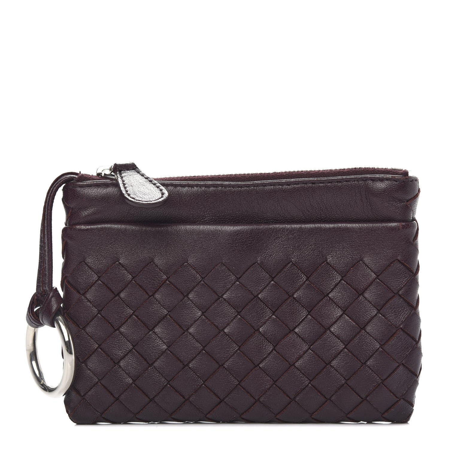 Bottega Veneta Nappa Intrecciato Key Holder Aubergine 1 of 6