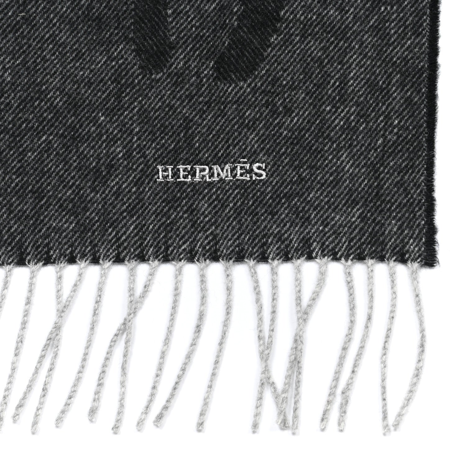 Hermes Cashmere Crazy Chain Muffler Anthracite Flanelle 3 of 4