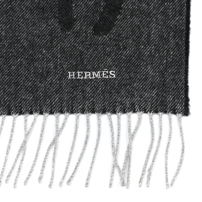 Hermes Cashmere Crazy Chain Muffler Anthracite Flanelle 3 of 4