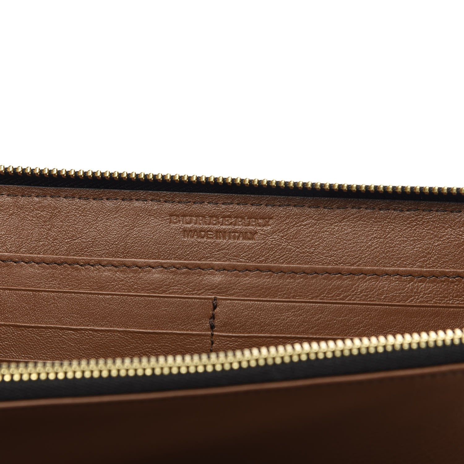 Burberry Signature Grain Calfskin Soft Renfrew Zip Around Wallet Tan 7 of 7