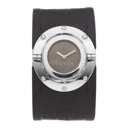 Gucci Stainless Steel Rubber 33mm Twirl Quartz Watch Brown 1 of 4