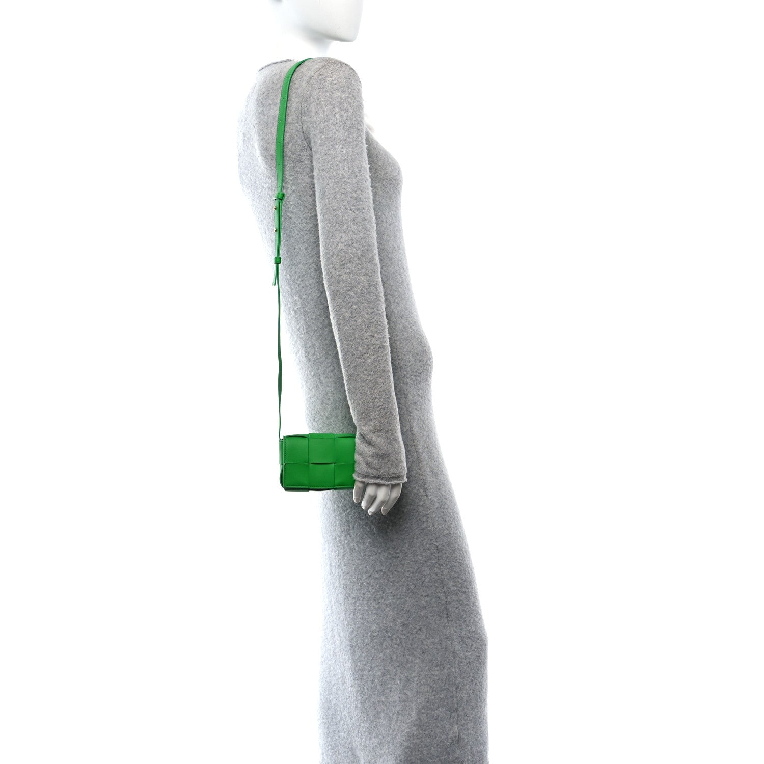 Bottega Veneta Lambskin Maxi Intrecciato Extra Mini Cassette Crossbody Bag Parakeet 2 of 9