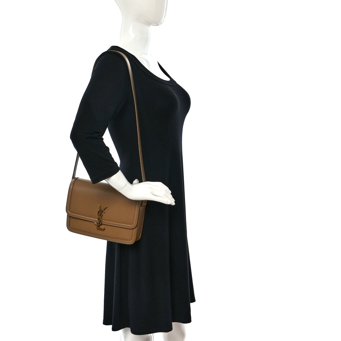 Soft Ultracalfskin Monogram Medium Solferino Satchel Natural Tan