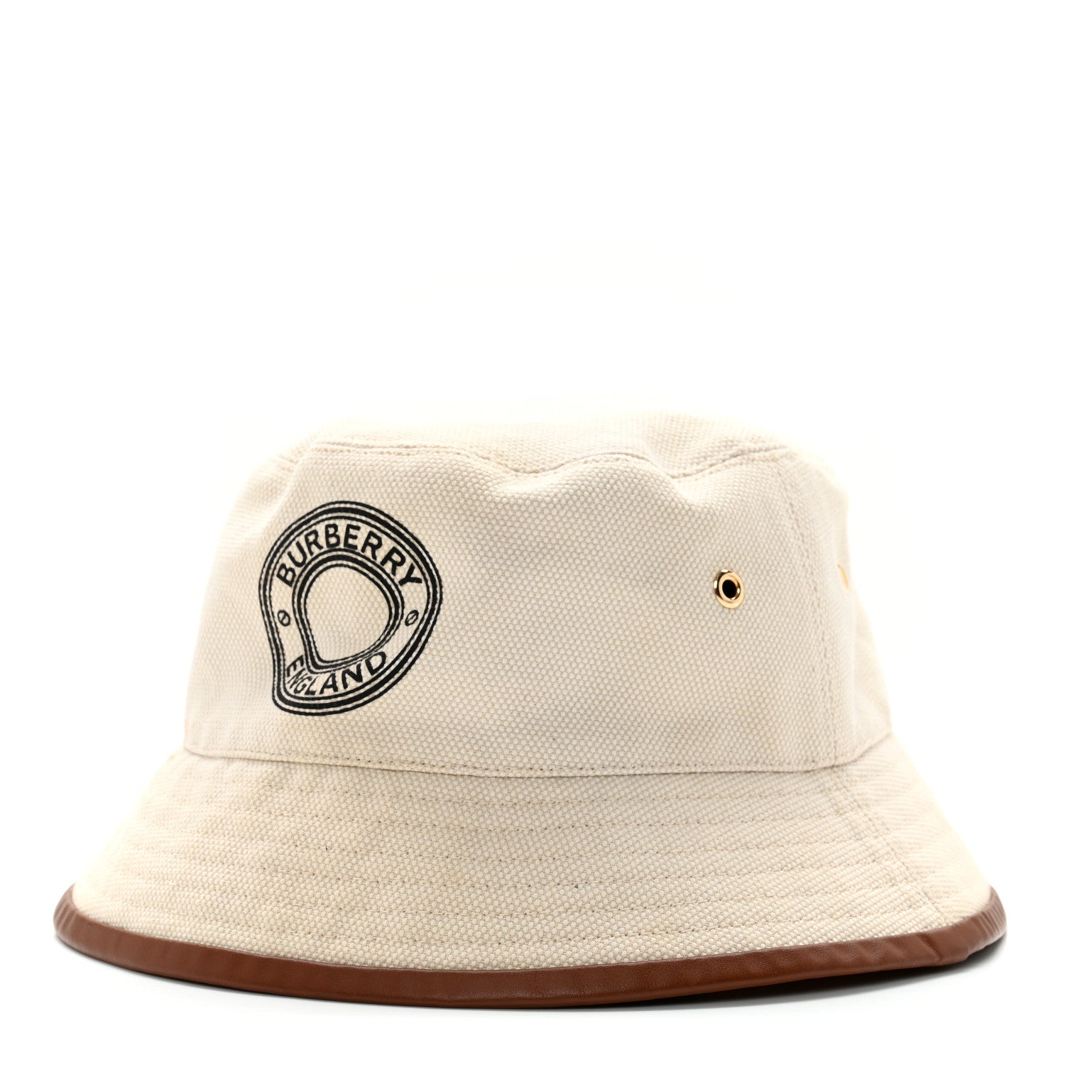 Burberry Canvas Logo Print Bucket Hat M Natural Tan 1 of 12