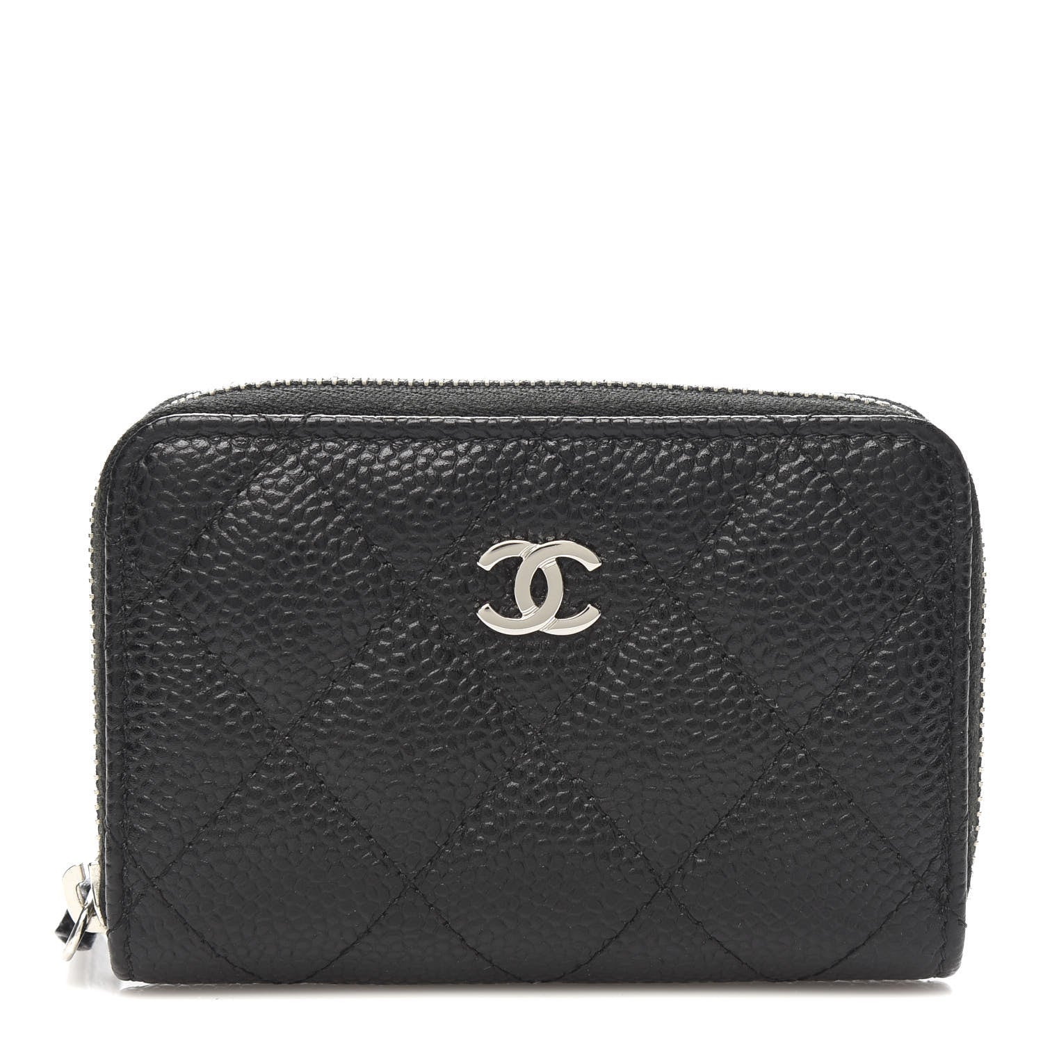 Chanel Caviar Quilted Zip Coin Purse Black 1 of 8