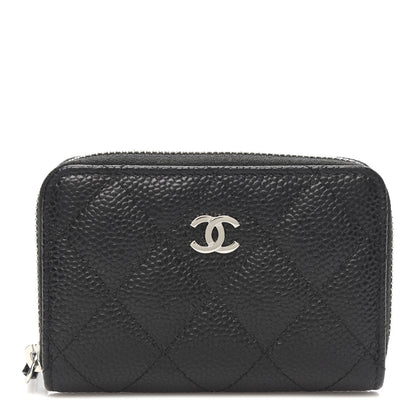 Chanel Caviar Quilted Zip Coin Purse Black 1 of 8