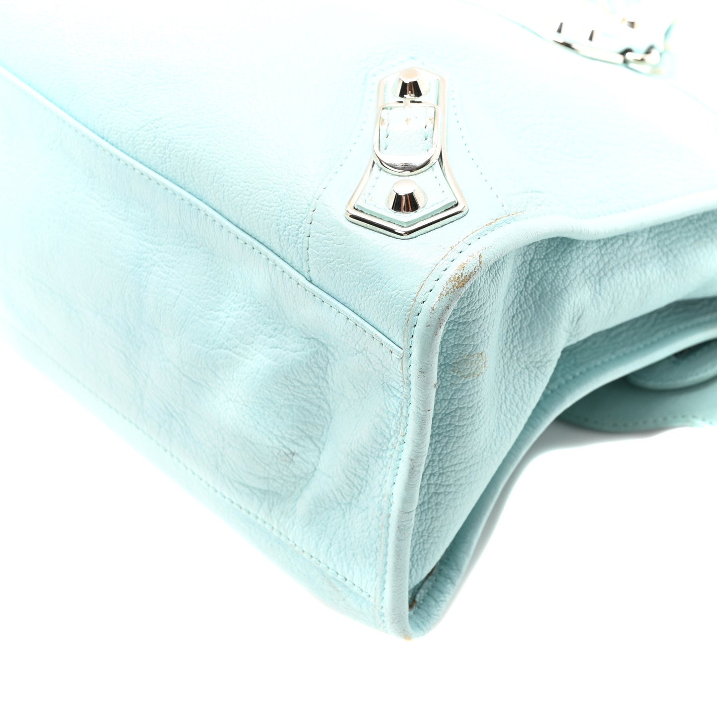 Chevre Silver Metallic Edge Hardware City Bleu Maldives